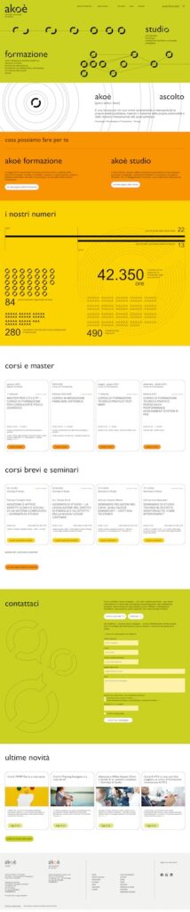 home page progetto akoe web design corsi formazione e psicologia